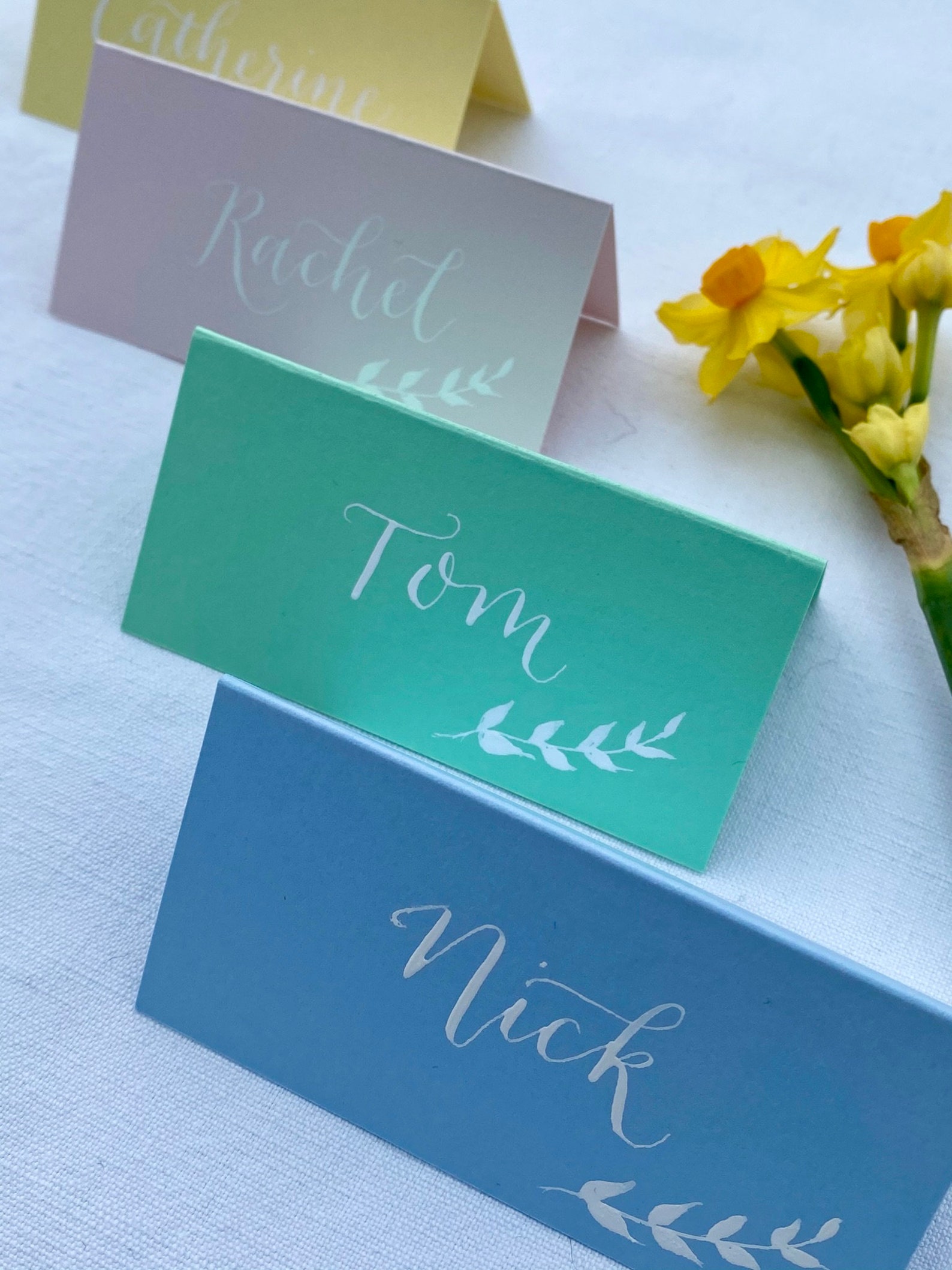 Handwritten Calligraphy Place Cards Personalised Name Cards Etsy