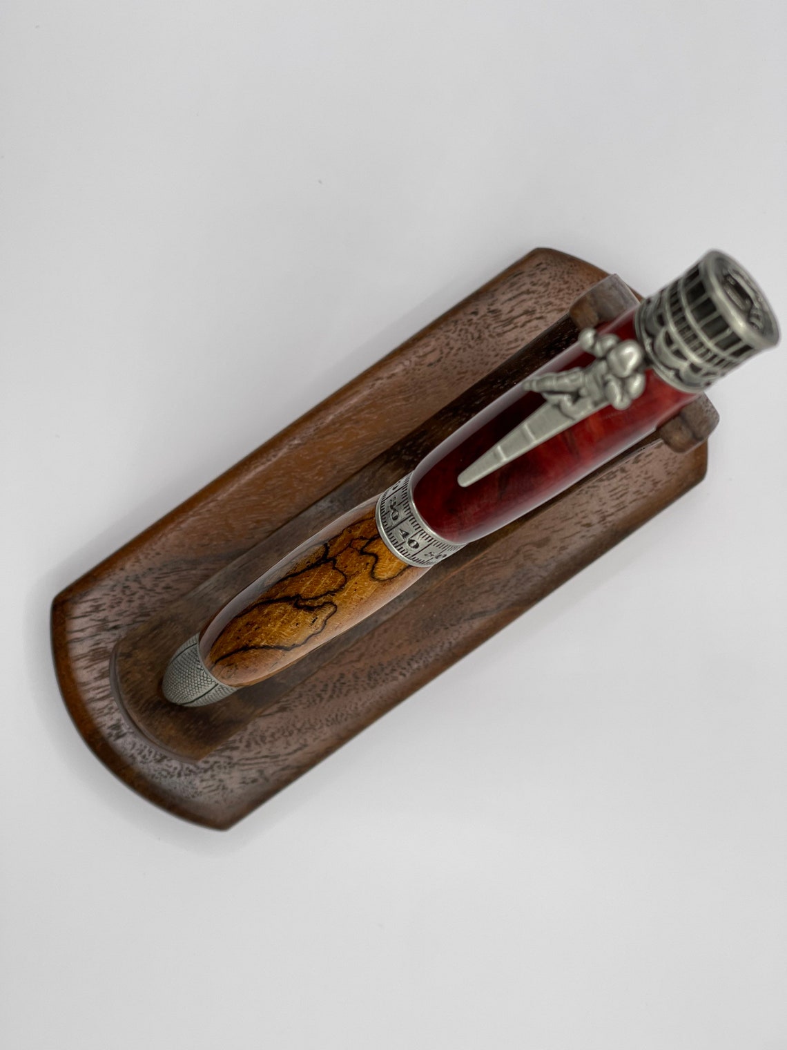 Football pen kit with red Buckeye Burl wood and spalted Etsy