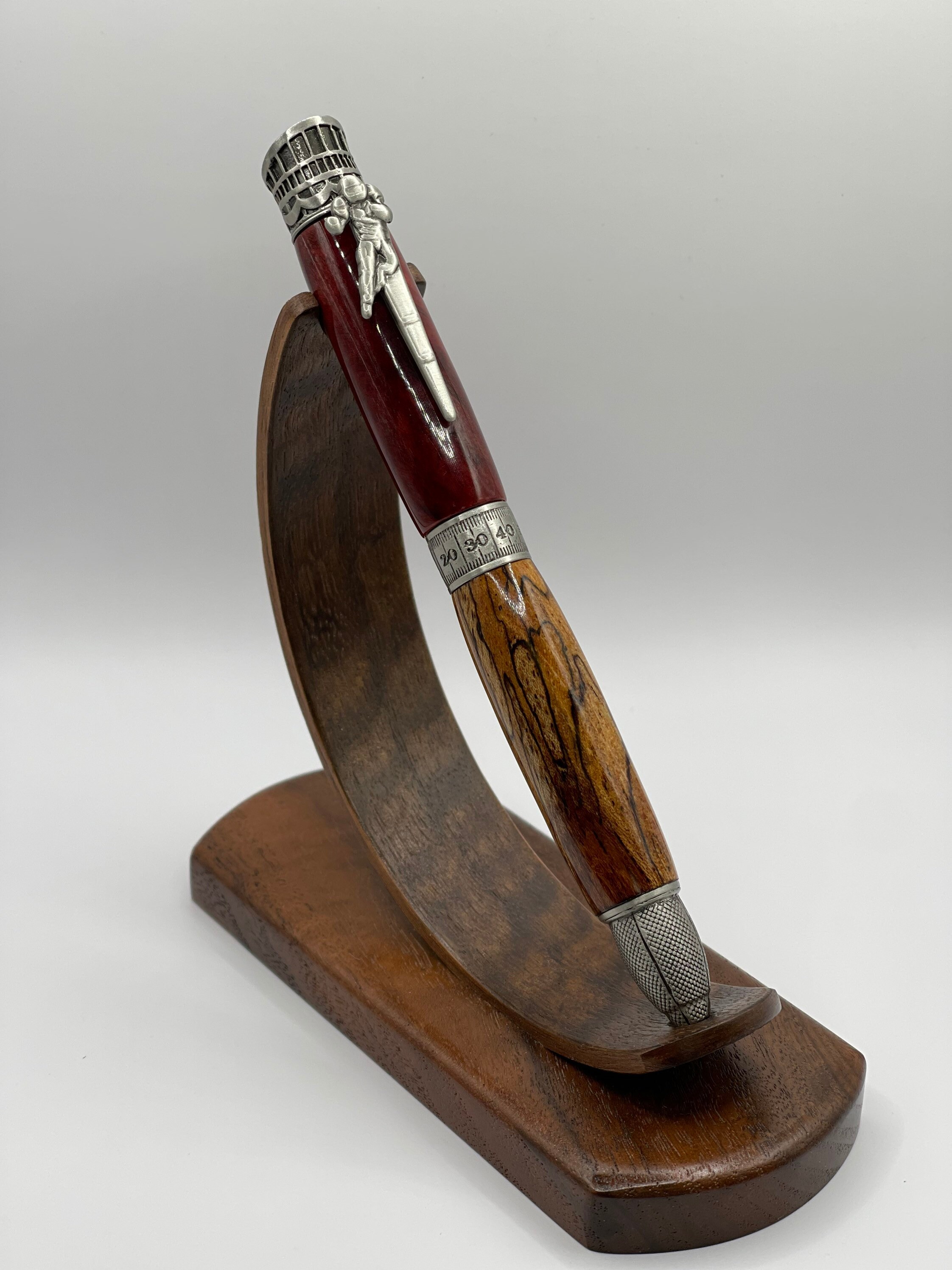 Football pen kit with red Buckeye Burl wood and spalted Etsy