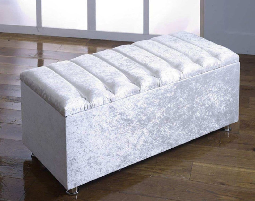 Crushed velvet sale ottoman storage box