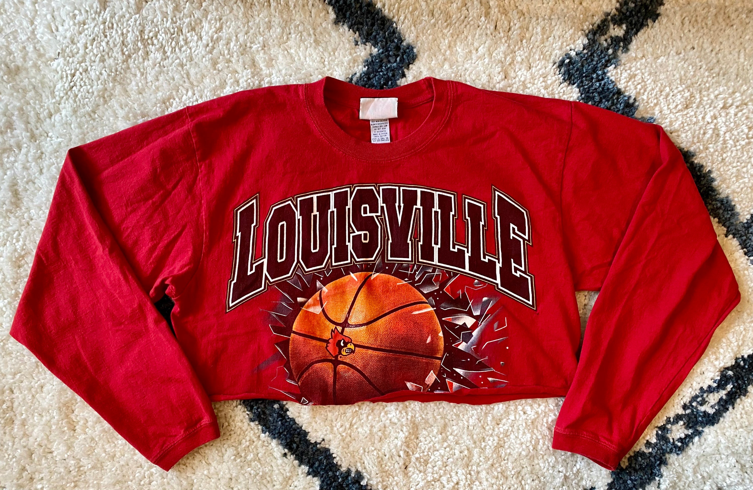 VintageTeesKY Vintage Louisville Basketball Crop Top