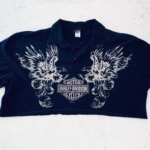 harley davidson crop top vintage