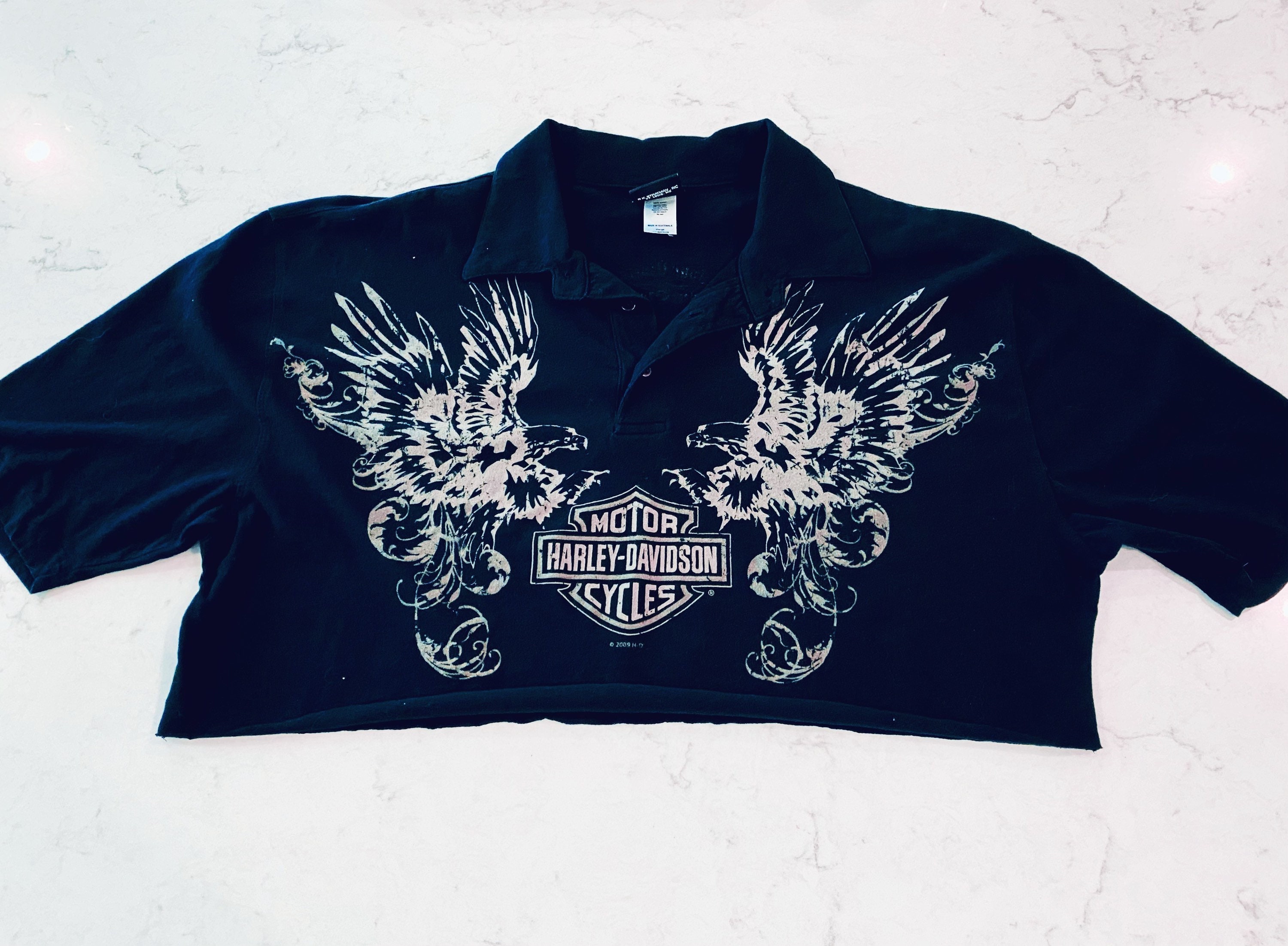 harley davidson crop top vintage