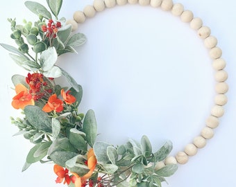Fall Eucalyptus Wreath: Lambs Ear, Autumn Halloween Decor