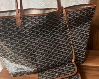 Bolso tote vintage Goyard Brown de diseño tamaño GM de segunda mano