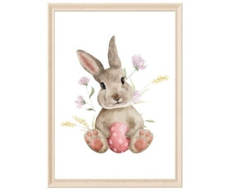 Easter Bunny Print|Cute Bunny|Easter Print|Pastel Easter Print|Spring Bunny wall Decor|Easter Wall Decor|Easter Egg Decor|Bunny Nursery Art|