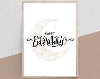 Eid Al Adha Print|Eid Decoration for Home|Eid Wall Decor|Eid Prints|Happy Eid|Eid Poster|Eid Moon Print|Eid Al Adha Decoration|Personalised
