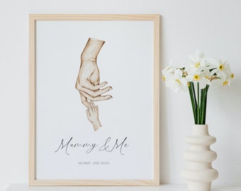 Mummy Hand Print|Family Hands Print|Mothers Day Gift|Present|New Mum|Mum Print|Personalised Family Gift|Family Hands|Mummy and Me|