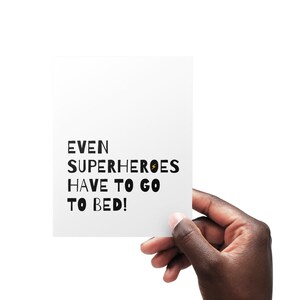 Even Superheroes have to go to bed print| Superhero Prints|Superhero Wall Decor|Superhero Posters|Flash|Lightning Bolt|Superhero Print| image 4
