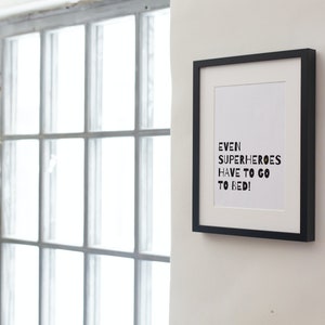 Even Superheroes have to go to bed print| Superhero Prints|Superhero Wall Decor|Superhero Posters|Flash|Lightning Bolt|Superhero Print| image 3