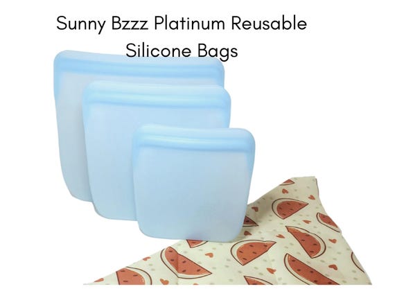 Reusable Platinum Silicone Food Bags set of 3 Blue