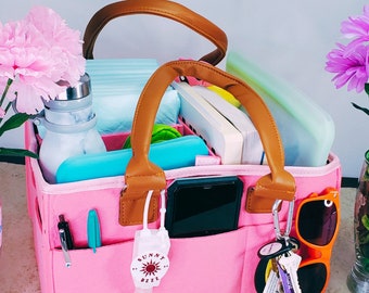 Organizer Caddy in Pink Baby Essentials Organizer-Diaper Bag-Baby Gift Basket-Car Caddy-Organizer-Craft Basket-Travel Organizer