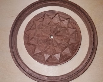 Walnut 4.25 carved base with 6 inch rim