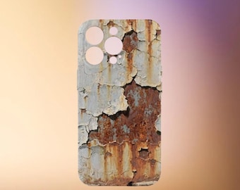 Roestige telefoonhoes, schokbestendige hoes met roestige metalen textuur voor iPhone