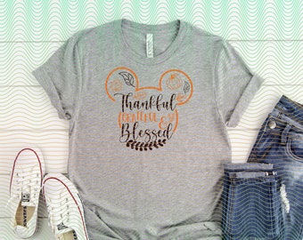 Thankful, Grateful, Blessed Fall Mickey SVG