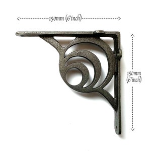 Luna Shelf brackets 1 Pair Cast Iron 6&quot;