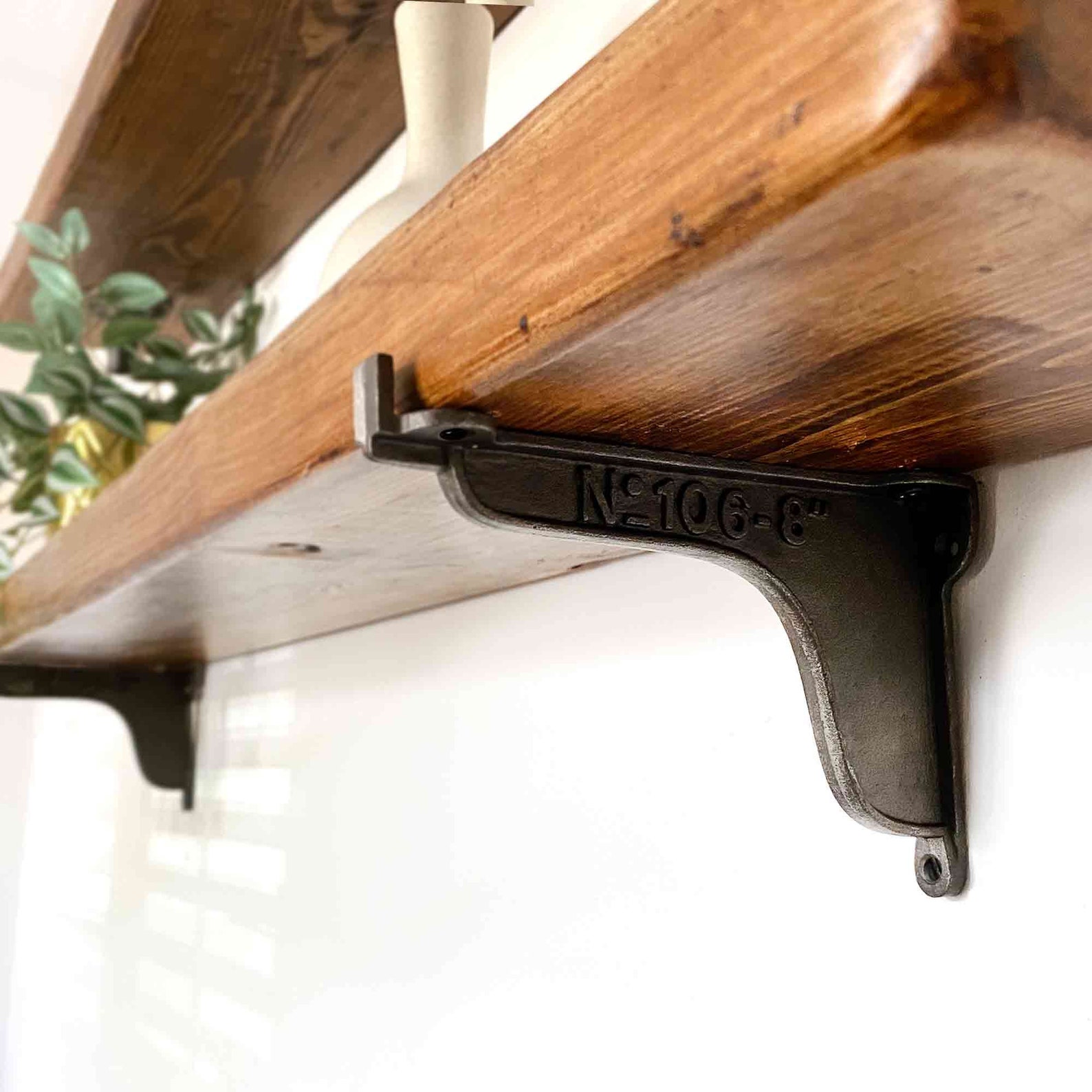 Railway Style Lipped Shelf Brackets 1 Pair Cast Iron 6 Etsy