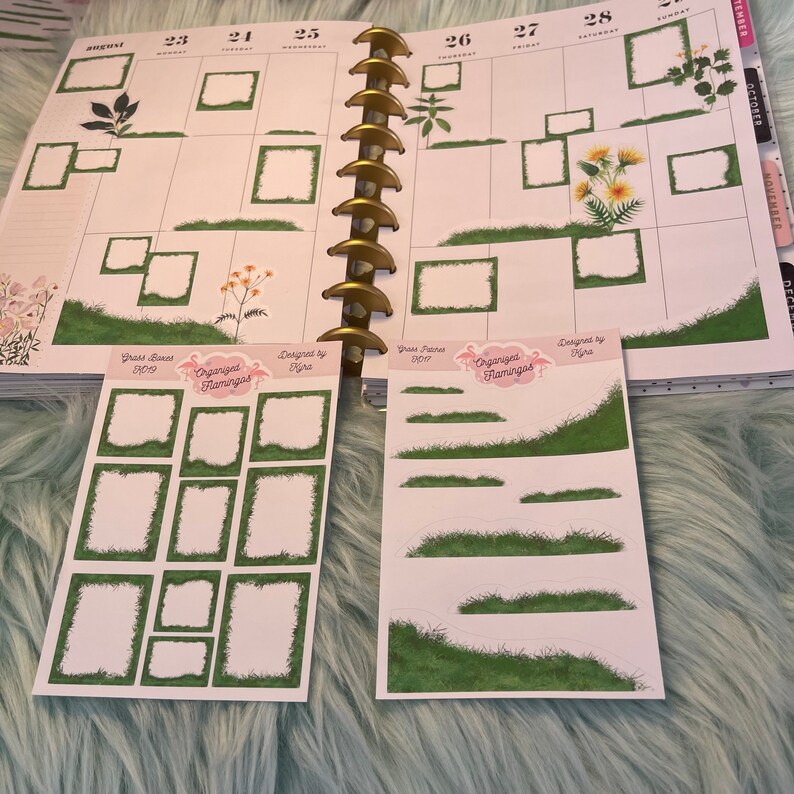 Grass Patches and Box Set Green Grass Sticker Sheet Outdoor Etsy