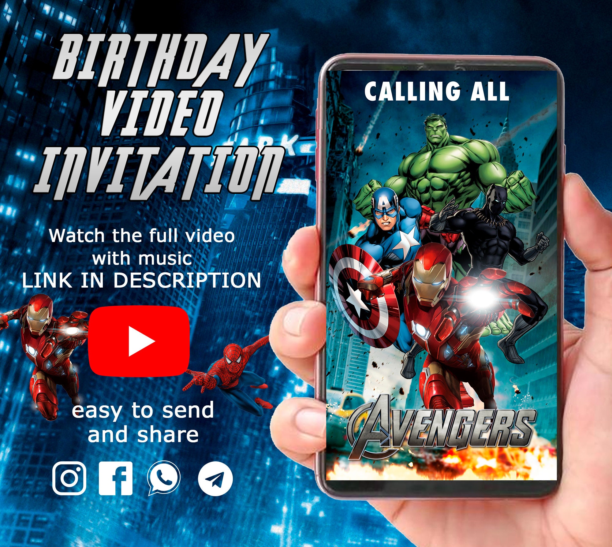 Invitation Danniversaire Avengers Invitation Danniversaire Etsy France