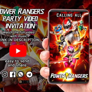 Power ranger birthday invitation, dino fury Animated Invitation, Power ranger Invitation, Power ranger Video Invitation, Power ranger Video