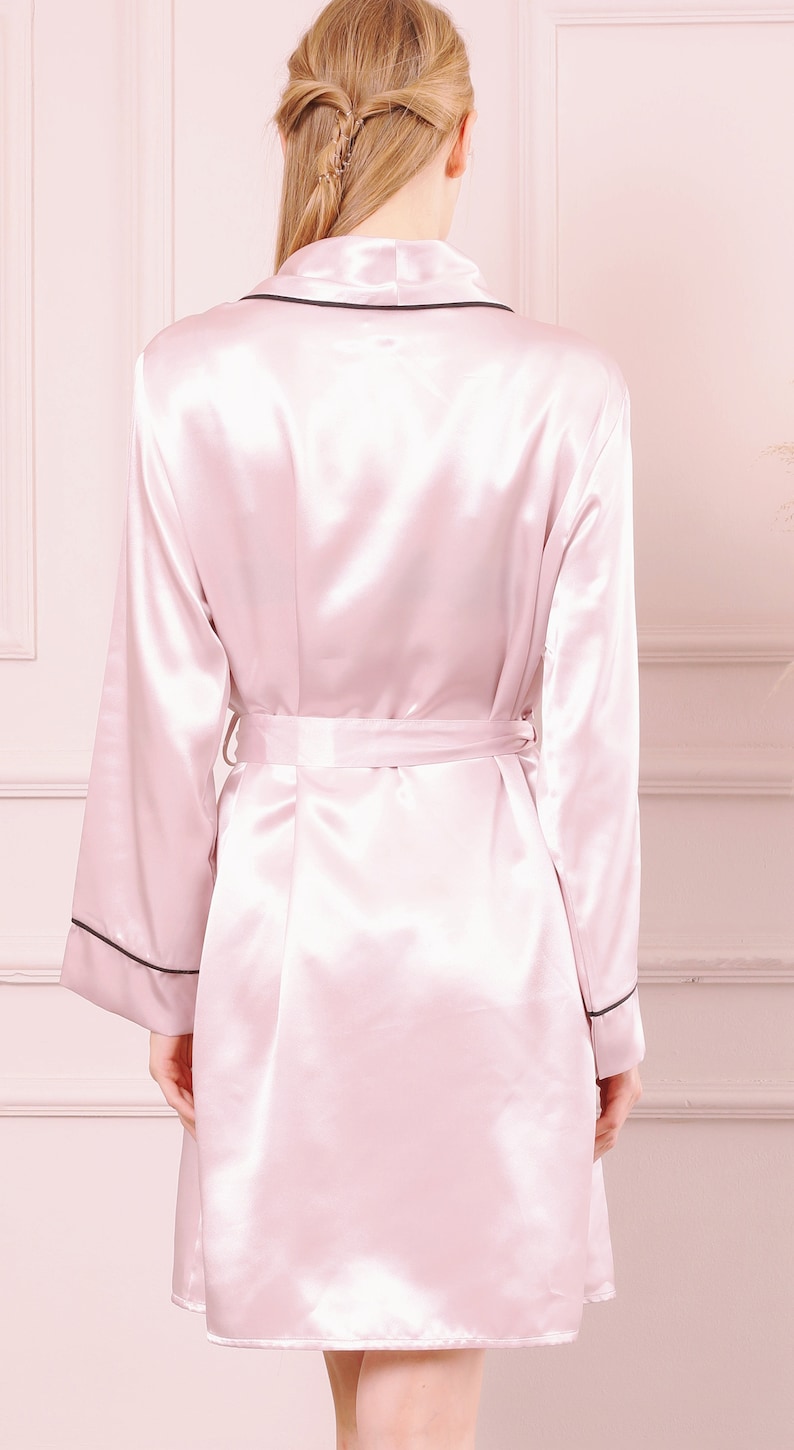 Powder Robes Powder Bridal Robe / Satin Bride Dressing Gown / Silky Kimono for ...