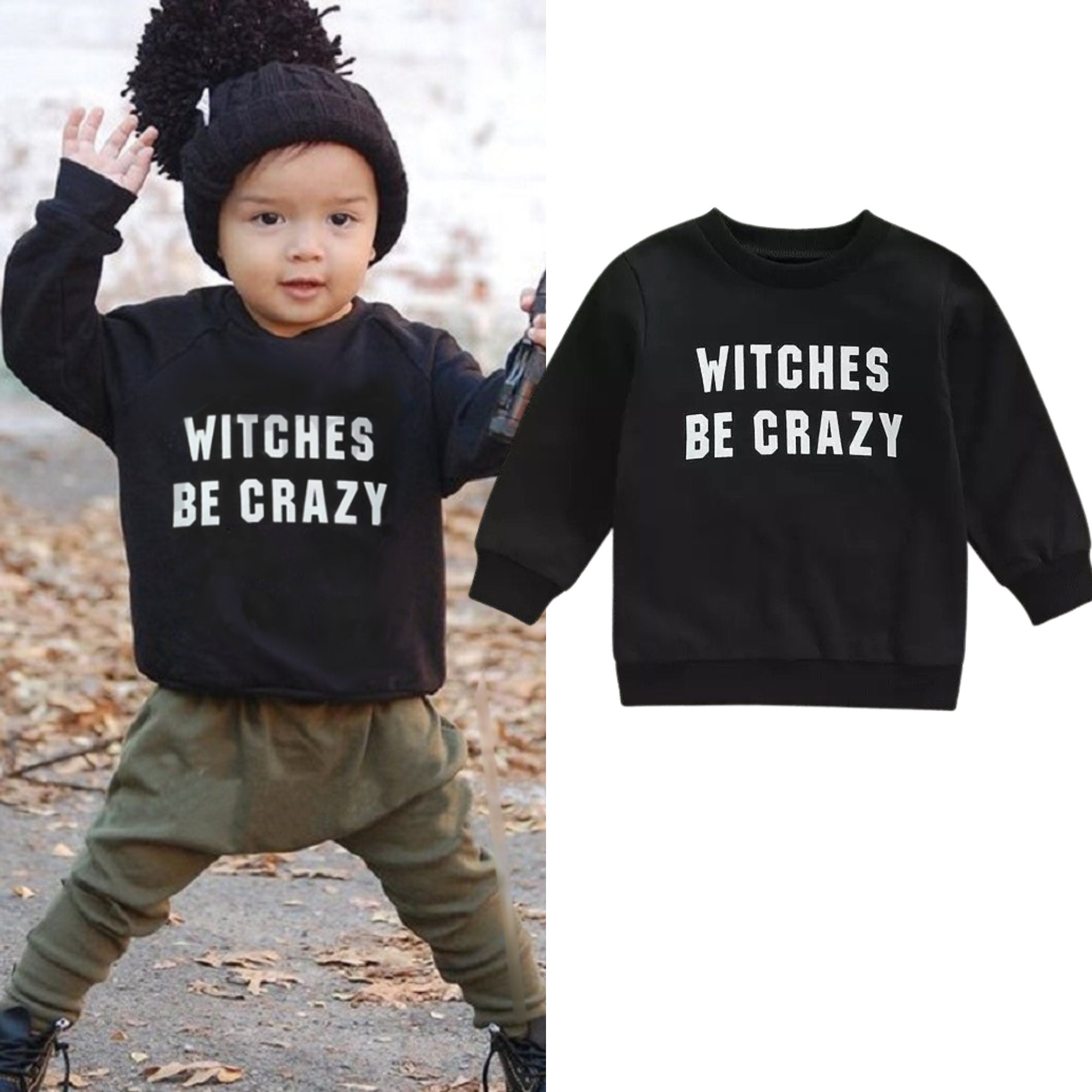 Kleding Meisjeskleding Babykleding voor meisjes Hoodies & Sweatshirts peuter of klein kind heksen zijn gek voor baby Halloween Truien met lange mouwen 