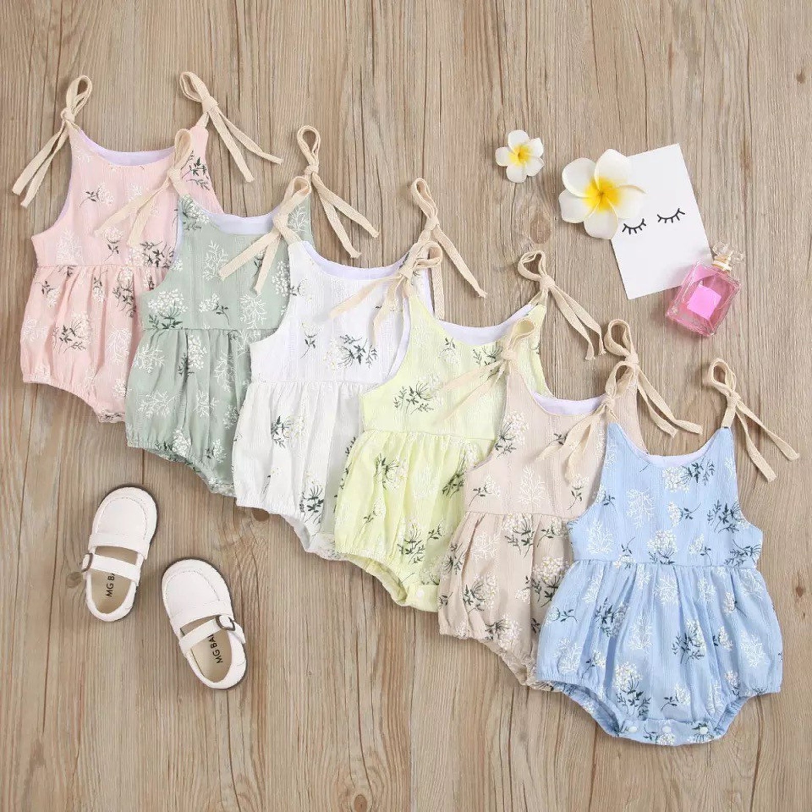 floral summer romper for baby girl