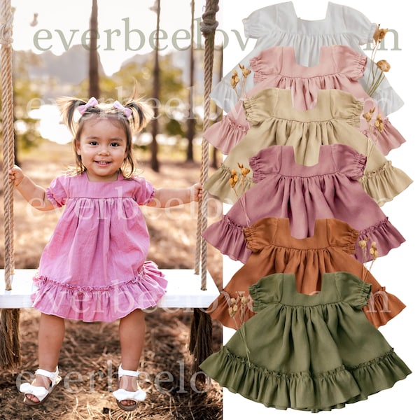 Baby Linen Dress Etsy