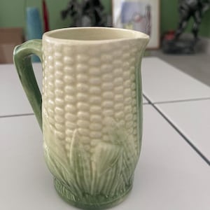 Etruscan Majolica Corn on the Cob Harvest Creamer Pitcher