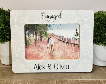 Engagement picture frame, personalized engagement gift, Christmas engagement gift, engagement gift for couple