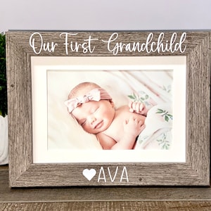 Our first grandchild personalized picture frame, Grandma gift, Mother&#39;s Day gift, Grandfather gift, Mimi gift, Nana gift