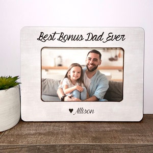 Beste Bonus Papa jemals personalisierte Bilderrahmen Geschenk, Vatertagsgeschenk, Bonus Papa Geschenk, Bonus Papa Vatertag, Schritt Papa Geschenk, Papa Geschenk