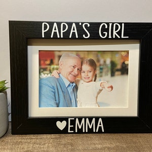 Papas Mädchen Bilderrahmen personalisiert, Opa Geschenk, Vatertagsgeschenk, Opa Geschenk, Opa Geschenk, Papa Geschenk