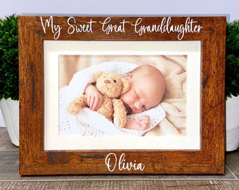 My sweet Great Granddaughter personalized picture frame, Grandma gift, Mother's Day gift, Grandfather gift, Nana gift, new baby gift