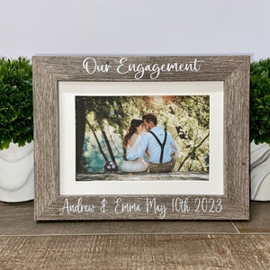 Our Engagement picture frame personalized, personalized engagement gift, Christmas engagement gift, engagement gift for couple, She said yes