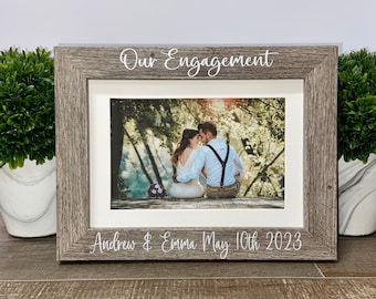 Our Engagement picture frame personalized, personalized engagement gift, Christmas engagement gift, engagement gift for couple, She said yes