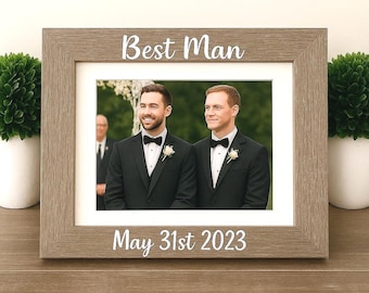 Best Man personalized picture frame, personalized wedding party gift, Best Man gift, Bridal party gift, Bridesmaid gift, Maid of Honor gift