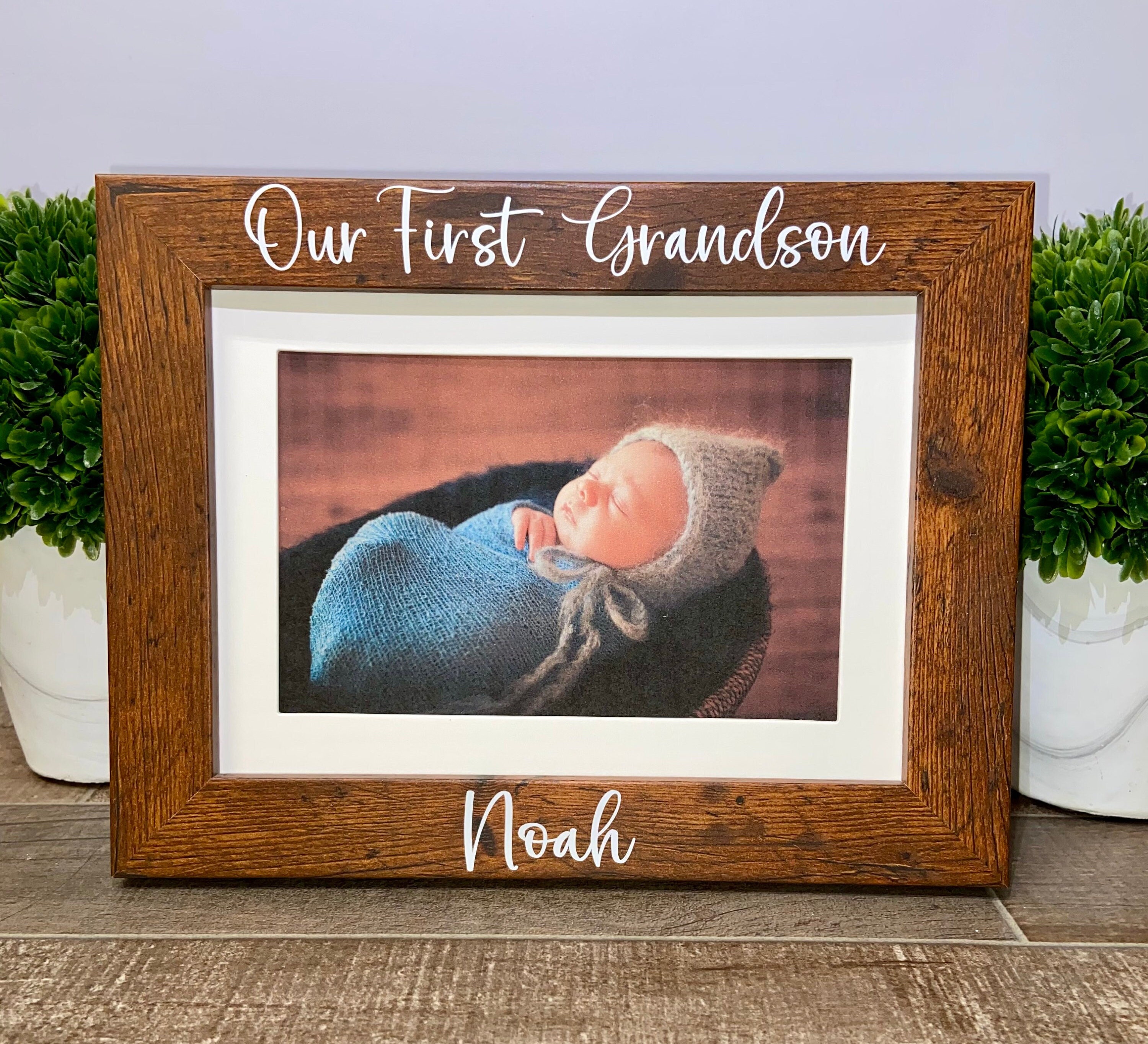 Our First Grandson Personalized Picture Frame, Grandma Gift, Mother's Day  Gift, Grandfather Gift, First Grandson, First Grandchild Gift 