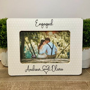Engagement picture frame, personalized engagement gift, Christmas engagement gift, engagement gift for couple She said yes