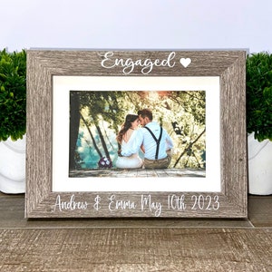 Engagement personalized picture frame, personalized engagement gift, Christmas engagement gift, engagement gift for couple, She said yes