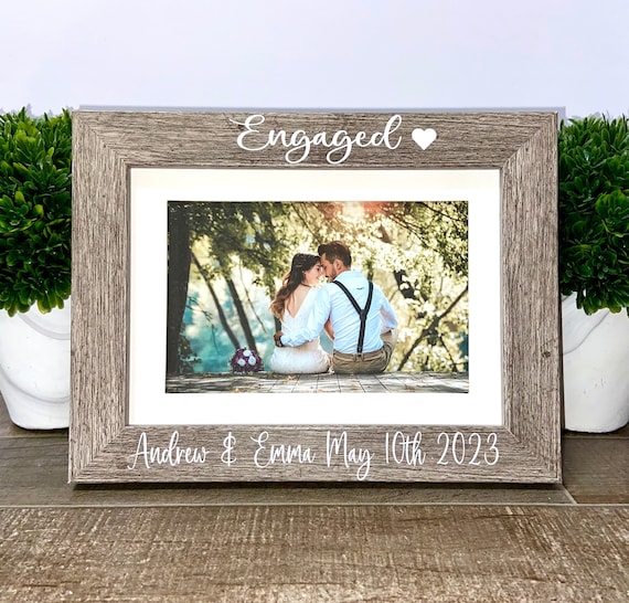 Engagement personalized picture frame, personalized engagement gift, Christmas engagement gift, engagement gift for couple, She said yes