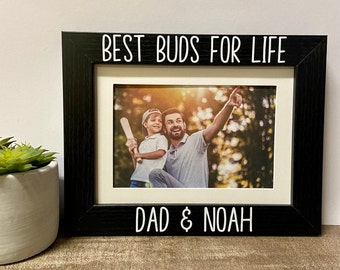 Dad Best Buds for Life gepersonaliseerd fotolijstje, Vaderdagcadeau, cadeau vader, cadeau nieuwe vader, eerste Vaderdag, papa en ik, papa