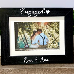 Engagement picture frame, personalized engagement gift, Christmas engagement gift, engagement gift for couple She said yes