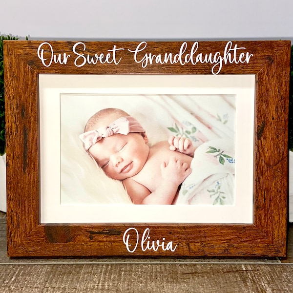 Our sweet Granddaughter personalized picture frame, Grandma gift, Mother's Day gift, Grandfather gift, Mimi gift, Nana gift