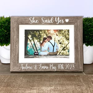 She said Yes engagement picture frame, personalized engagement gift, engagement gift, engagement gift for couple, She said yes engaged