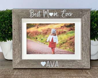 Best Mom Ever heart personalized picture frame, Mother's Day gift, Mom gift, first Mother's day, best mom, Mom birthday gift