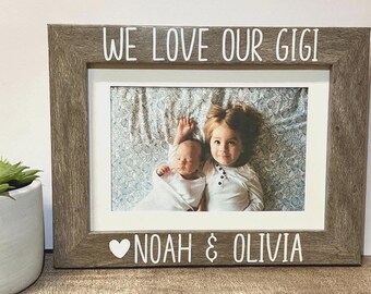 Nós amamos nossa moldura personalizada Gigi, presente Gigi, Dia das Mães Gigi, presente Mimi, presente Nana, presente para Gigi, presente para Dia dos Avós