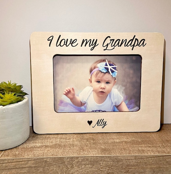 I Love My Grandpa Personalized Picture Frame, Grandpa Gift