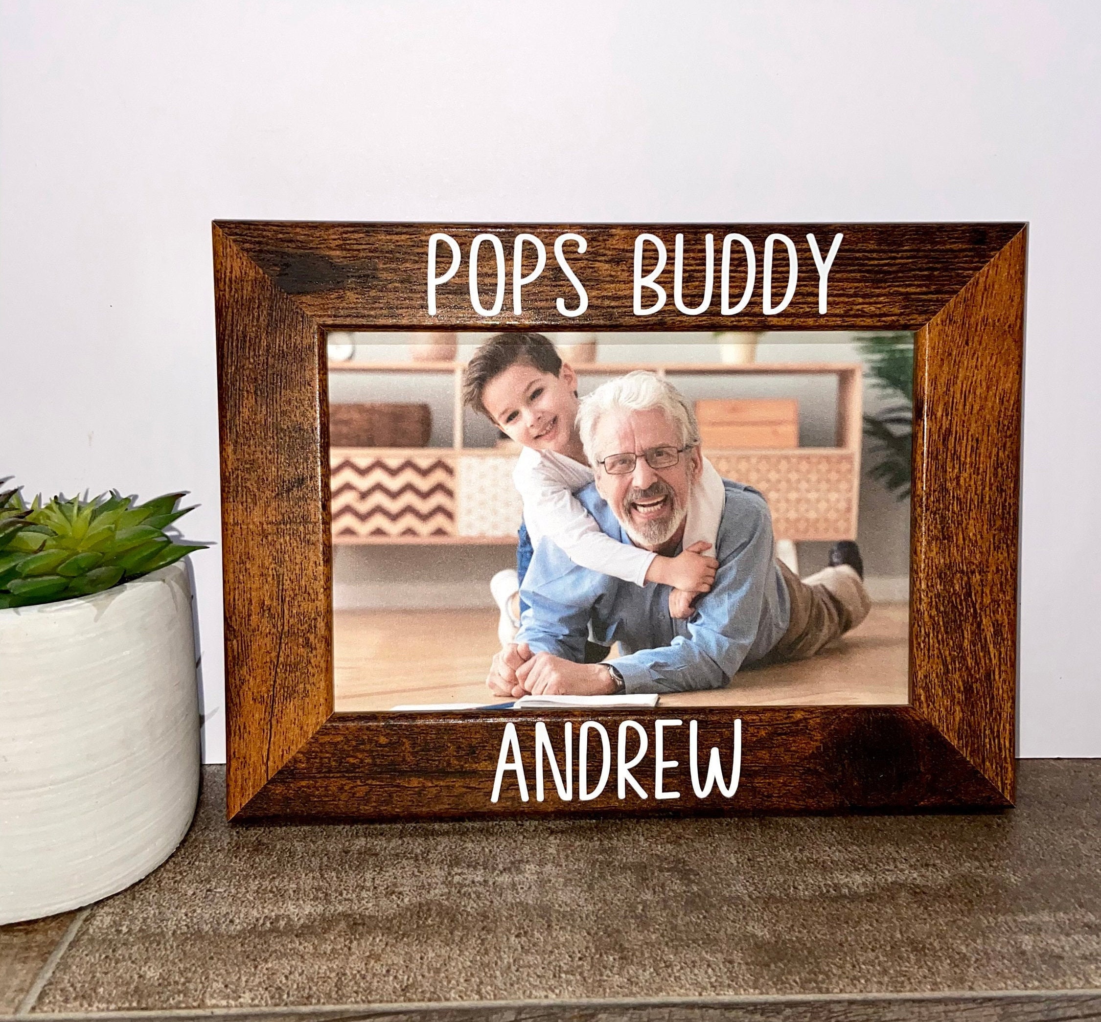 Pops Buddy personalized picture frame, Grandpa gift, Father's Day gift, pop gift, Pops Father's Day, Papa gift, gift for dad