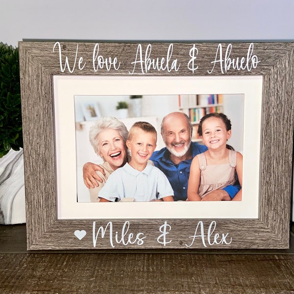We love Abuela & Abuelo personalized picture frame, Abuela gift, Father's Day gift, Abuelo gift, Nana gift, Grandparent gift